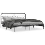 Casa si Gradina - Mobilier - Paturi si accesorii - Paturi - Cadru de pat metalic cu tablie, negru, 200x200 cm - Infinity.ro
