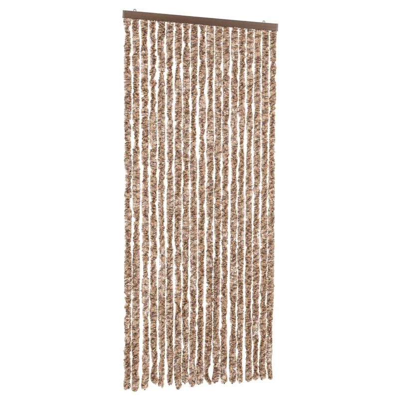 Casa si Gradina - Textile si covoare - Rulouri si jaluzele - Perdea pentru insecte, bej si maro inchis, 56x200 cm, chenille - Infinity.ro