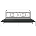 Casa si Gradina - Mobilier - Paturi si accesorii - Paturi - Cadru de pat metalic cu tablie, negru, 200x200 cm - Infinity.ro