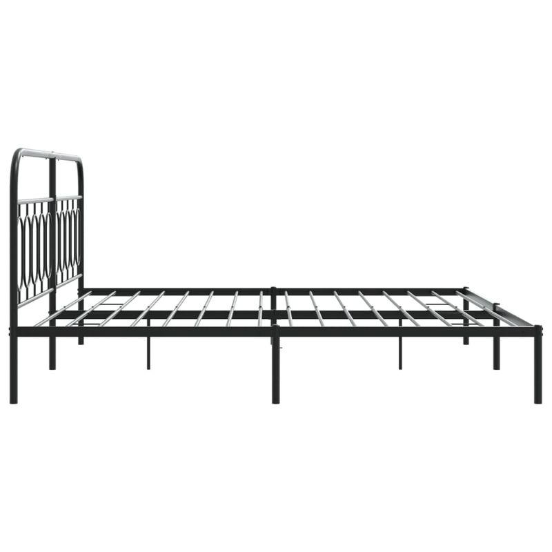 Casa si Gradina - Mobilier - Paturi si accesorii - Paturi - Cadru de pat metalic cu tablie, negru, 200x200 cm - Infinity.ro