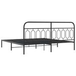 Casa si Gradina - Mobilier - Paturi si accesorii - Paturi - Cadru de pat metalic cu tablie, negru, 200x200 cm - Infinity.ro