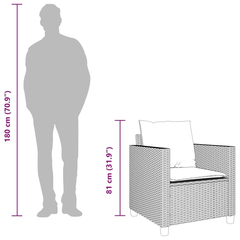 Casa si Gradina - Gradina si terasa - Mobilier exterior - Seturi mobila gradina - Set bistro cu perne, 3 piese, bej, poliratan - Infinity.ro