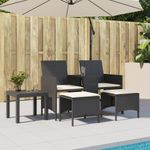 Casa si Gradina - Gradina si terasa - Mobilier exterior - Canapele si fotolii gradina - Canapea de gradina cu 2 locuri cu masa si scaune negru poliratan - Infinity.ro