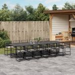 Casa si Gradina - Gradina si terasa - Mobilier exterior - Seturi mobila gradina - Set mobilier de gradina cu perne, 13 piese, negru, poliratan - Infinity.ro