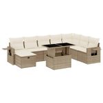 Casa si Gradina - Gradina si terasa - Mobilier exterior - Seturi mobila gradina - Set canapele de gradina, 9 piese, cu perne, bej, poliratan - Infinity.ro