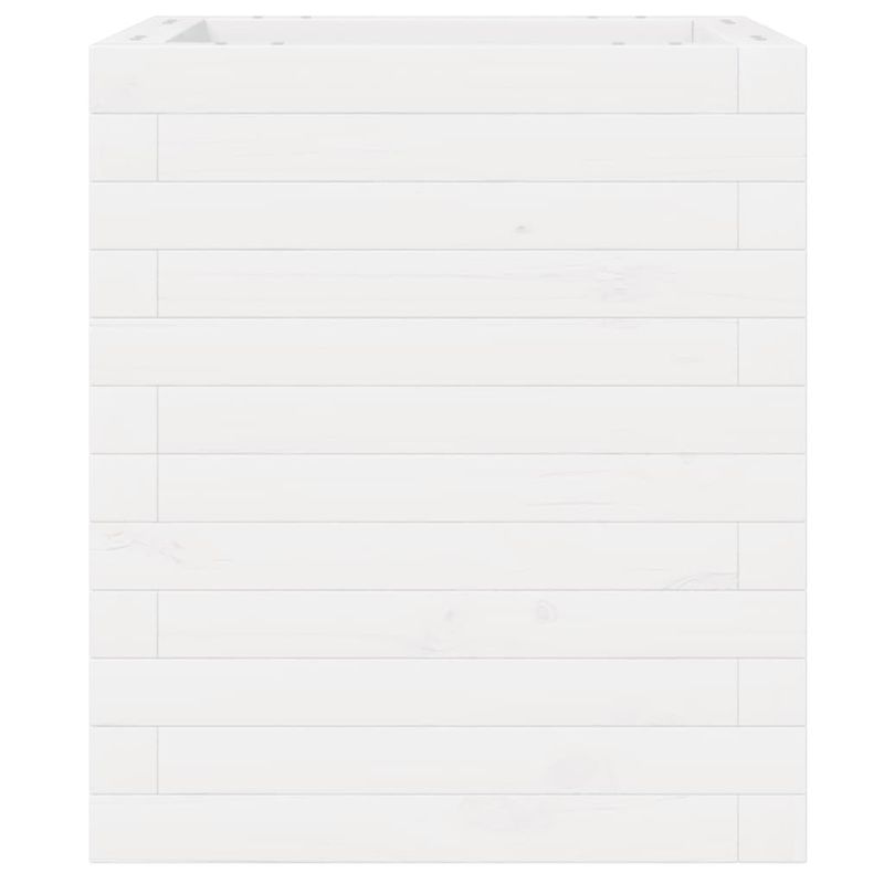 Casa si Gradina - Gradinarit si plante - Plante si ghivece - Ghivece si suporturi - Jardiniera de gradina, alb, 40x40x46 cm, lemn masiv de pin - Infinity.ro