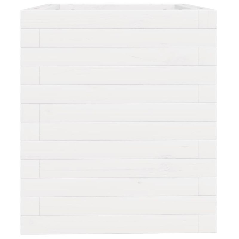 Casa si Gradina - Gradinarit si plante - Plante si ghivece - Ghivece si suporturi - Jardiniera de gradina, alb, 40x40x46 cm, lemn masiv de pin - Infinity.ro