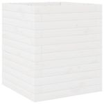 Casa si Gradina - Gradinarit si plante - Plante si ghivece - Ghivece si suporturi - Jardiniera de gradina, alb, 40x40x46 cm, lemn masiv de pin - Infinity.ro