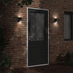 Casa si Gradina - Corpuri si surse de iluminat - Iluminat exterior - Felinare - Lampi exterioare de perete cu LED 2 buc. negru, aluminiu turnat - Infinity.ro
