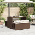 Casa si Gradina - Gradina si terasa - Mobilier exterior - Seturi mobila gradina - Set mobilier de gradina cu perne, 3 piese, maro, poliratan - Infinity.ro