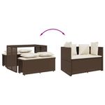 Casa si Gradina - Gradina si terasa - Mobilier exterior - Seturi mobila gradina - Set mobilier de gradina cu perne, 3 piese, maro, poliratan - Infinity.ro