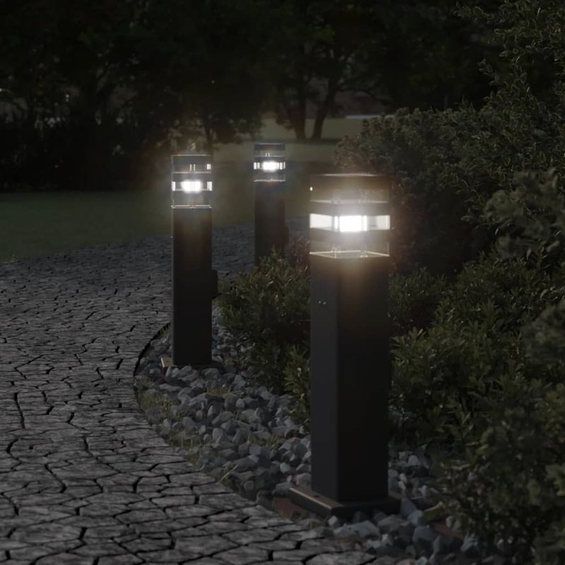Casa si Gradina - Corpuri si surse de iluminat - Iluminat exterior - Felinare - Lampa de podea de exterior cu priza, negru, 50 cm, aluminiu - Infinity.ro