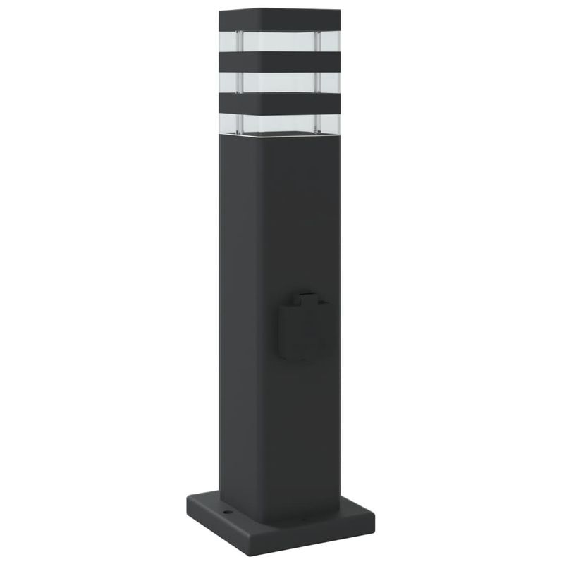 Casa si Gradina - Corpuri si surse de iluminat - Iluminat exterior - Felinare - Lampa de podea de exterior cu priza, negru, 50 cm, aluminiu - Infinity.ro