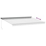 Casa si Gradina - Gradina si terasa - Umbrele si pavilioane - Pavilioane - Copertina retractabila antracit/alb, 5x3 m, textil/aluminiu - Infinity.ro