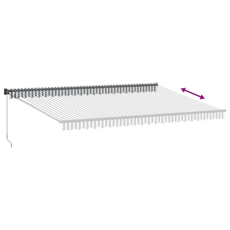 Casa si Gradina - Gradina si terasa - Umbrele si pavilioane - Pavilioane - Copertina retractabila antracit/alb, 5x3 m, textil/aluminiu - Infinity.ro