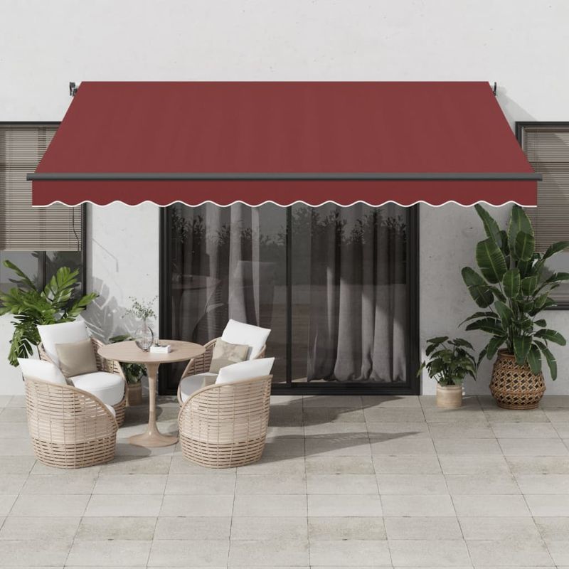 Casa si Gradina - Gradina si terasa - Umbrele si pavilioane - Umbrele - Copertina retractabila automat, visiniu, 400x350 cm - Infinity.ro