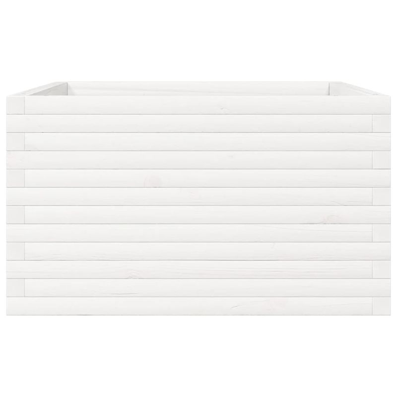 Casa si Gradina - Gradinarit si plante - Plante si ghivece - Ghivece si suporturi - Jardiniera de gradina, alb, 80x80x45,5 cm, lemn masiv de pin - Infinity.ro