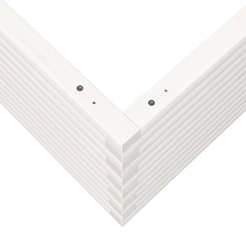 Casa si Gradina - Gradinarit si plante - Plante si ghivece - Ghivece si suporturi - Jardiniera de gradina, alb, 80x80x45,5 cm, lemn masiv de pin - Infinity.ro