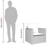 Casa si Gradina - Gradina si terasa - Mobilier exterior - Seturi mobila gradina - Set bistro cu perne, 3 piese, gri deschis, poliratan - Infinity.ro