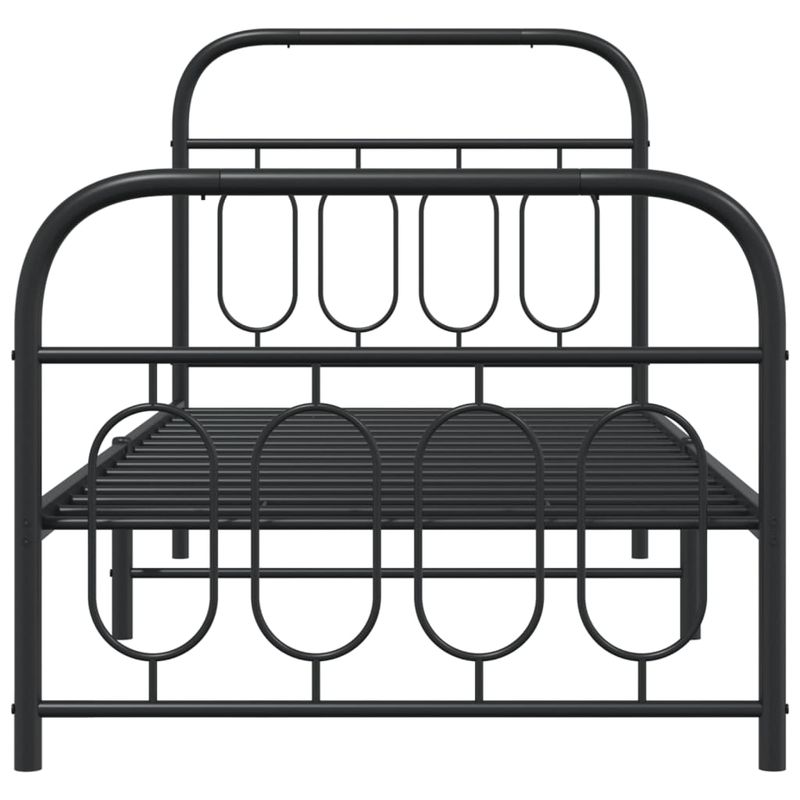 Casa si Gradina - Mobilier - Paturi si accesorii - Paturi - Cadru pat metalic cu tablii de cap/picioare, negru, 80x200 cm - Infinity.ro