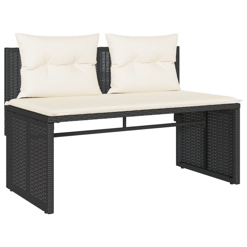 Casa si Gradina - Gradina si terasa - Mobilier exterior - Seturi mobila gradina - Set mobilier de gradina cu perne, 4 piese, negru, poliratan - Infinity.ro