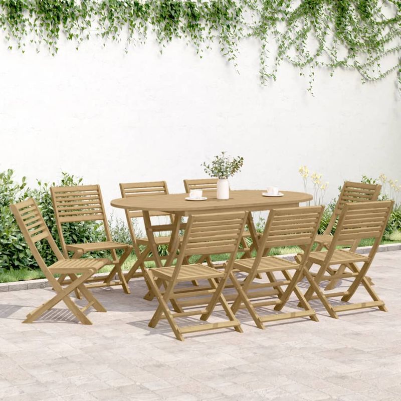 Casa si Gradina - Gradina si terasa - Mobilier exterior - Seturi mobila gradina - Set mobilier de gradina, 9 piese, lemn masiv de acacia - Infinity.ro