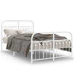 Casa si Gradina - Mobilier - Paturi si accesorii - Paturi - Cadru de pat metalic cu tablie, alb, 120x190 cm - Infinity.ro