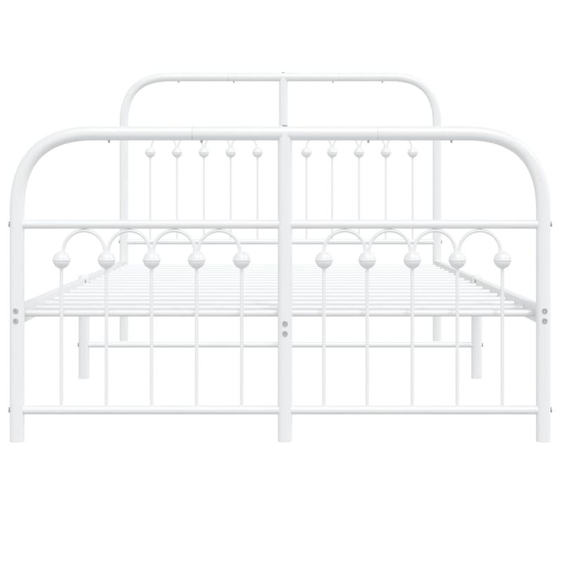 Casa si Gradina - Mobilier - Paturi si accesorii - Paturi - Cadru de pat metalic cu tablie, alb, 120x190 cm - Infinity.ro