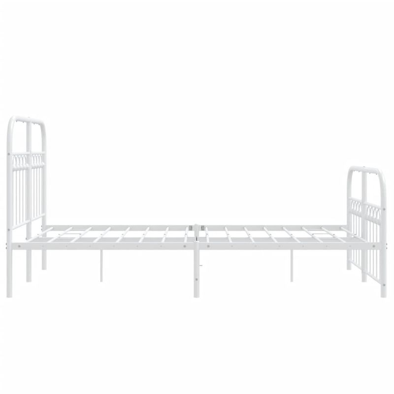 Casa si Gradina - Mobilier - Paturi si accesorii - Paturi - Cadru de pat metalic cu tablie, alb, 120x190 cm - Infinity.ro