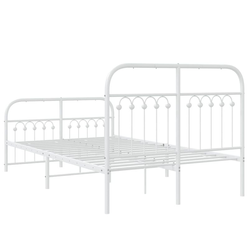 Casa si Gradina - Mobilier - Paturi si accesorii - Paturi - Cadru de pat metalic cu tablie, alb, 120x190 cm - Infinity.ro