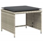 Casa si Gradina - Gradina si terasa - Mobilier exterior - Scaune si sezlonguri gradina - Scaun de gradina cu taburet, gri deschis, poliratan - Infinity.ro