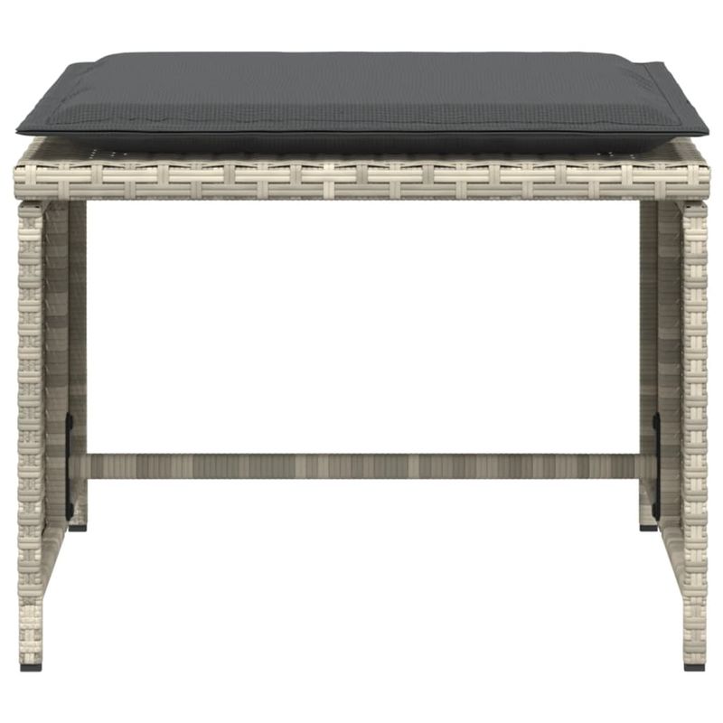 Casa si Gradina - Gradina si terasa - Mobilier exterior - Scaune si sezlonguri gradina - Scaun de gradina cu taburet, gri deschis, poliratan - Infinity.ro