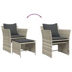 Casa si Gradina - Gradina si terasa - Mobilier exterior - Scaune si sezlonguri gradina - Scaun de gradina cu taburet, gri deschis, poliratan - Infinity.ro