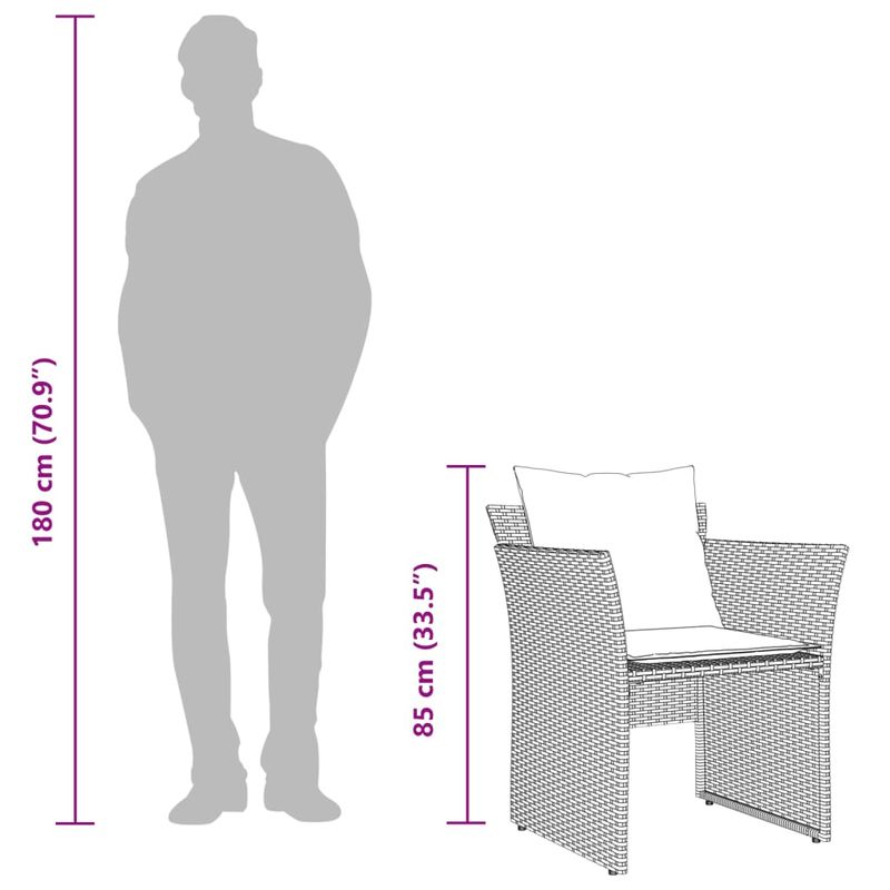 Casa si Gradina - Gradina si terasa - Mobilier exterior - Scaune si sezlonguri gradina - Scaun de gradina cu taburet, gri deschis, poliratan - Infinity.ro