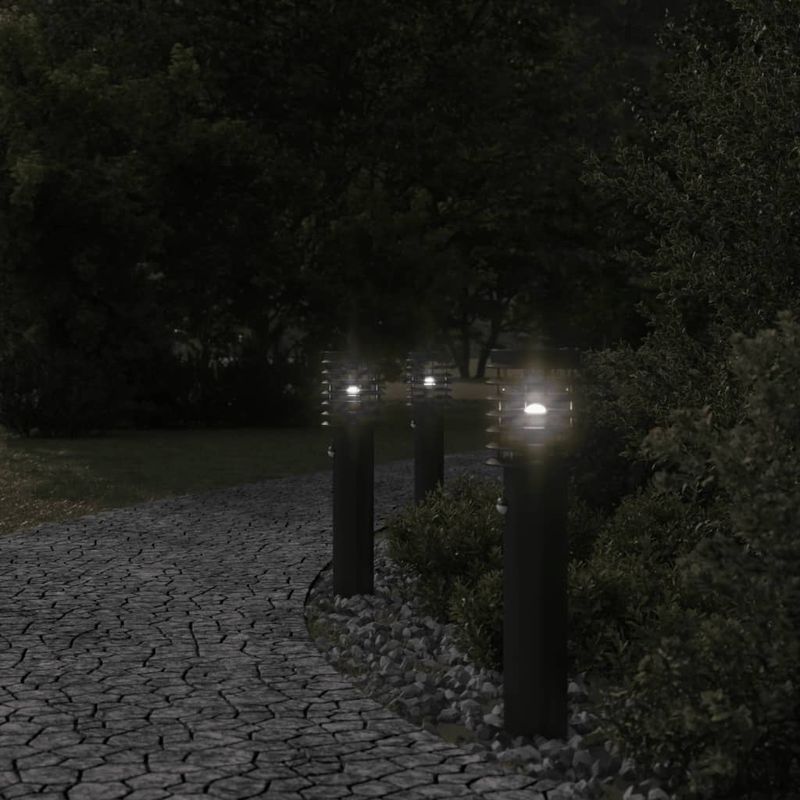 Casa si Gradina - Corpuri si surse de iluminat - Iluminat exterior - Felinare - Lampa exterioara de podea cu senzor, negru, 60 cm, otel inox - Infinity.ro
