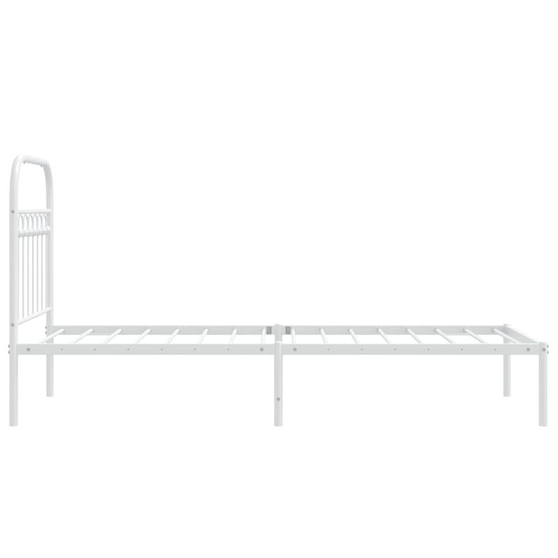 Casa si Gradina - Mobilier - Paturi si accesorii - Paturi - Cadru de pat metalic cu tablie, alb, 75x190 cm - Infinity.ro