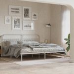 Casa si Gradina - Mobilier - Paturi si accesorii - Accesorii paturi - Tablie de pat metalica, alb, 200 cm - Infinity.ro