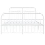 Casa si Gradina - Mobilier - Paturi si accesorii - Paturi - Cadru de pat metalic cu tablie de cap/picioare, alb, 137x190 cm - Infinity.ro