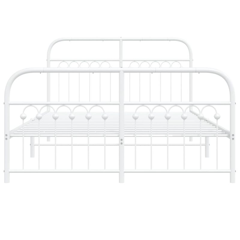 Casa si Gradina - Mobilier - Paturi si accesorii - Paturi - Cadru de pat metalic cu tablie de cap/picioare, alb, 137x190 cm - Infinity.ro