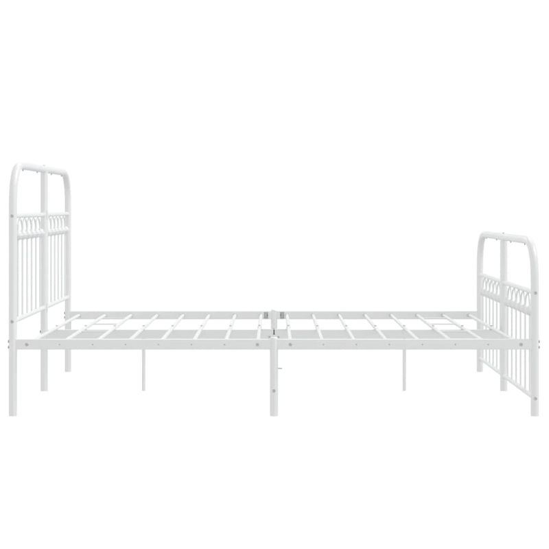 Casa si Gradina - Mobilier - Paturi si accesorii - Paturi - Cadru de pat metalic cu tablie de cap/picioare, alb, 137x190 cm - Infinity.ro