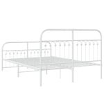 Casa si Gradina - Mobilier - Paturi si accesorii - Paturi - Cadru de pat metalic cu tablie de cap/picioare, alb, 137x190 cm - Infinity.ro