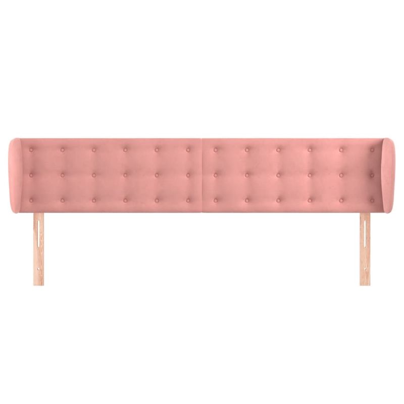 Casa si Gradina - Mobilier - Paturi si accesorii - Accesorii paturi - Tablie de pat cu aripioare roz 183x23x78/88 cm catifea - Infinity.ro