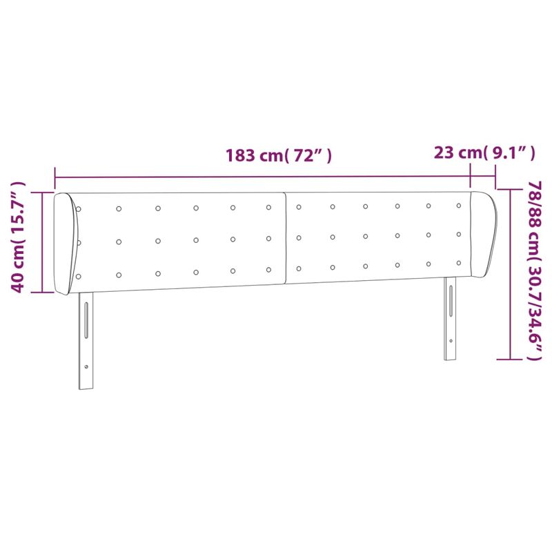 Casa si Gradina - Mobilier - Paturi si accesorii - Accesorii paturi - Tablie de pat cu aripioare roz 183x23x78/88 cm catifea - Infinity.ro