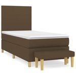 Casa si Gradina - Mobilier - Paturi si accesorii - Paturi - Pat box spring cu saltea, maro inchis, 90x190 cm, textil - Infinity.ro