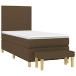 Casa si Gradina - Mobilier - Paturi si accesorii - Paturi - Pat box spring cu saltea, maro inchis, 90x190 cm, textil - Infinity.ro
