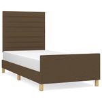Casa si Gradina - Mobilier - Paturi si accesorii - Paturi - Cadru de pat cu tablie, maro inchis, 90x200 cm, textil - Infinity.ro
