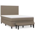 Casa si Gradina - Mobilier - Paturi si accesorii - Paturi - Pat box spring cu saltea, gri taupe, 140x200 cm, textil - Infinity.ro