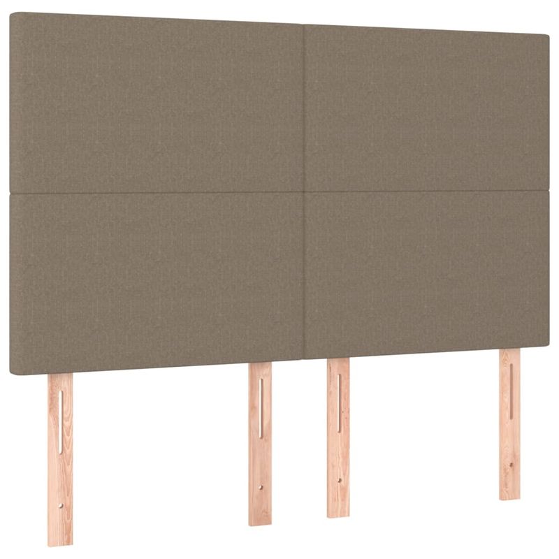 Casa si Gradina - Mobilier - Paturi si accesorii - Paturi - Pat box spring cu saltea, gri taupe, 140x200 cm, textil - Infinity.ro