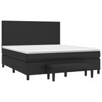 Casa si Gradina - Mobilier - Paturi si accesorii - Paturi - Pat box spring cu saltea, negru, 160x200 cm, piele ecologica - Infinity.ro
