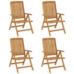 Casa si Gradina - Gradina si terasa - Mobilier exterior - Scaune si sezlonguri gradina - Scaune de gradina rabatabile cu perne, 4 buc., lemn masiv tec, verde, mărime 120x50x3 cm - Infinity.ro